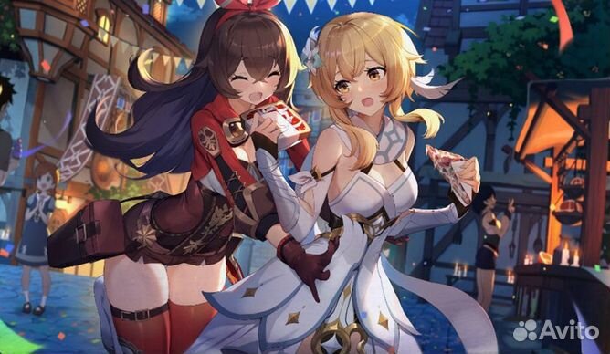 Полотенце пляжное микрофибра новое Genshin