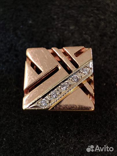 Запонки золотые с бриллиантами