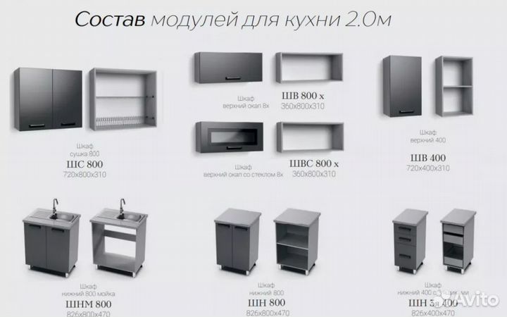 Кухонный гарнитур готовое решение новое