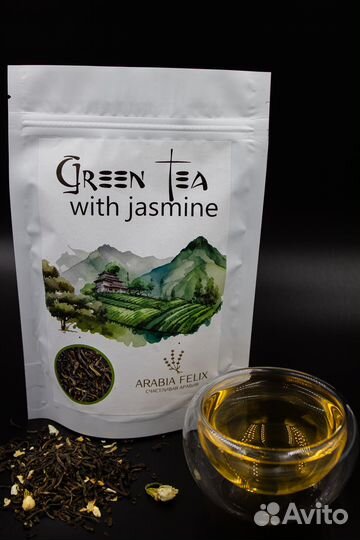 Чай зеленый с жасмином jasmine OP Листовой 75г