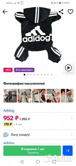 Костюм для собак adidog