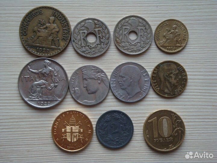 Монеты Италии, Франции, Германии, Ватикан и др