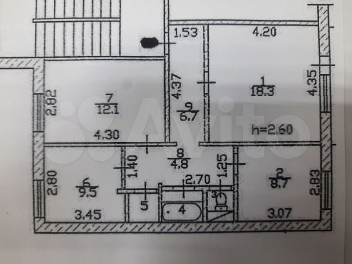 3-к. квартира, 64,9 м², 7/9 эт.