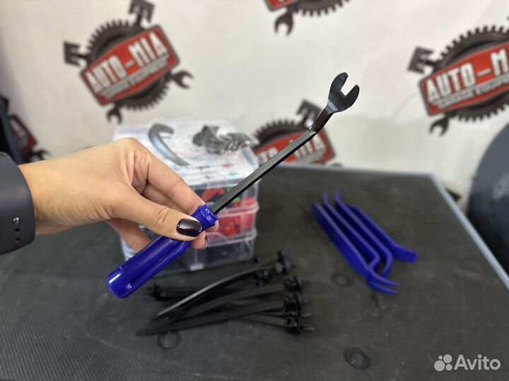 Набор автомобильных клипс, хомутов и съемников 725