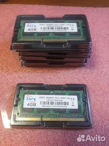 Память для ноутбука ddr3l, 4Гб, 1600MHz