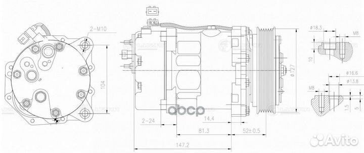 Компрессор кондиц. для а/м VW Transporter T4 (9