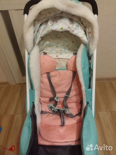 Детские санки коляска с колесами