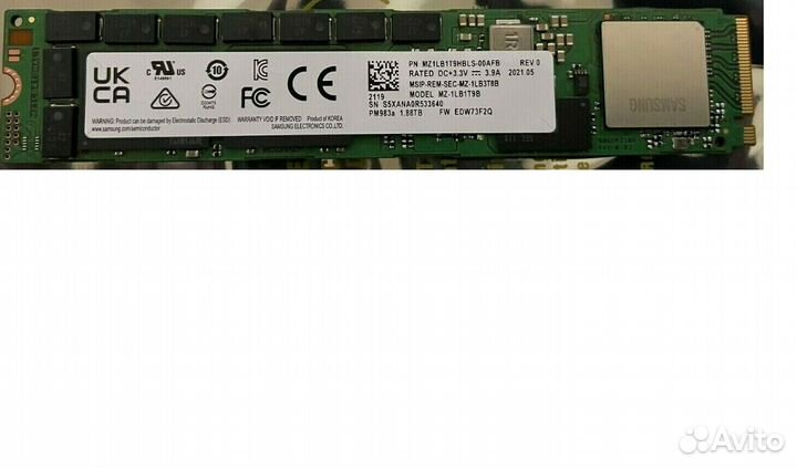 SSD Samsung PM983 1,9TB M.2 NVMe новый