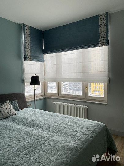 Римская штора с тюлем