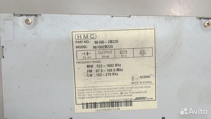 Магнитола Hyundai Santa Fe, 2006