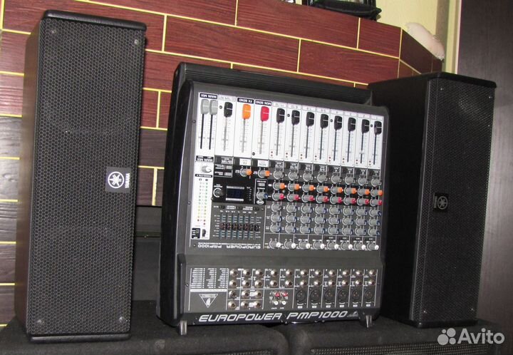 Колонки Yamaha 400W Pro 2шт Активный микшер Stereo