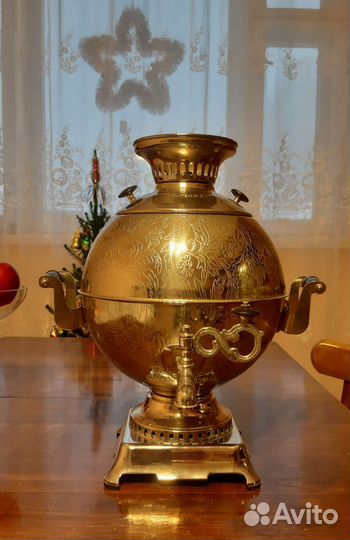 Электросамовар н/ж сталь СССР 5л с декором