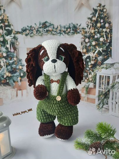 Вязаные игрушки Собака ручная работа