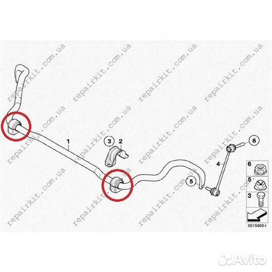 Втулки переднего стабилизатора BMW E70, E71, E72