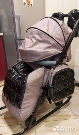 Детские санки коляска с колесами