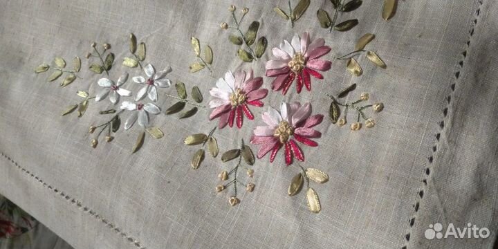 Скатерть,Ткань лён из СССР,Текстиль разный