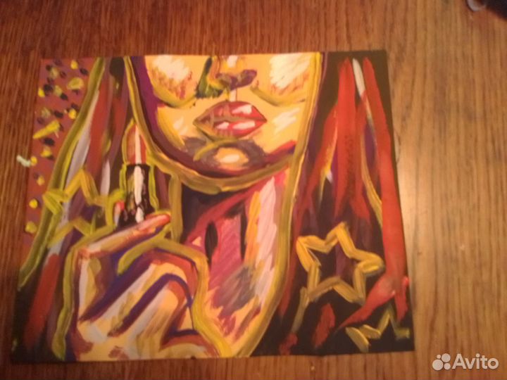 Картина портрет девушки в стиле поп-арт