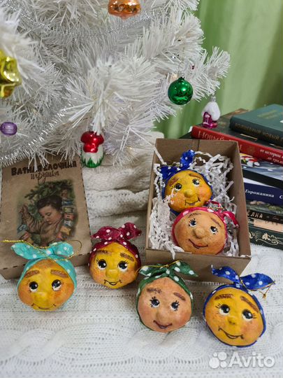 Елочные игрушки из ваты