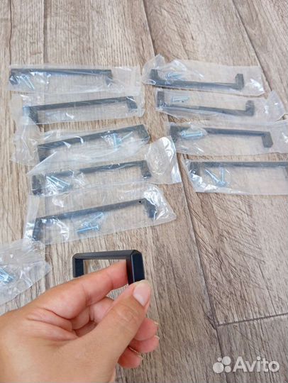 Ручка скоба мебельная чёрная матовая 128мм