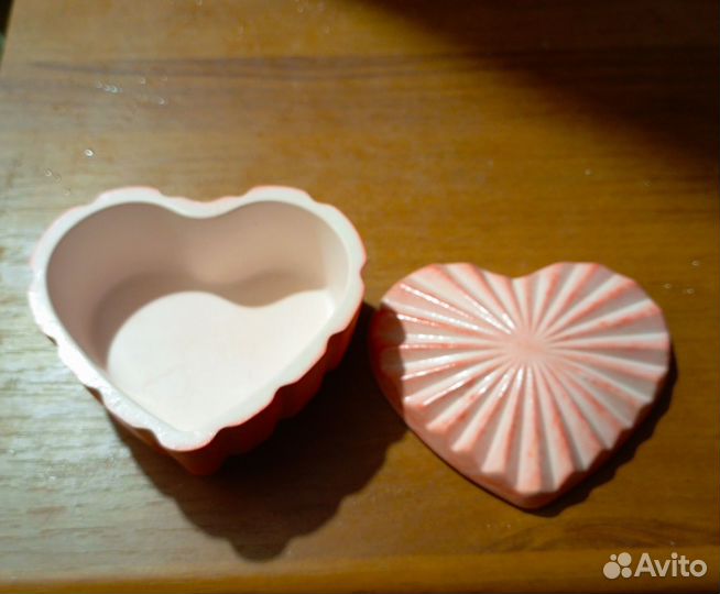 Шкатулка гипсовая сердце, ручная работа