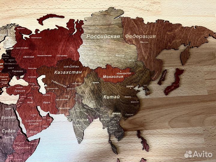 Пазлы деревянные Карта мира