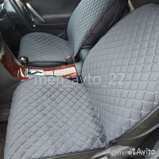 Чехлы накидки на сидения с боками,2 шт.,графитовые