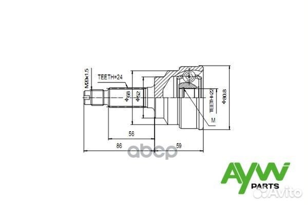 Шарнир равных угловых скоростей внешний AW1510