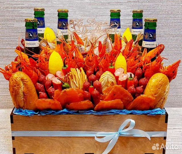 Съедобный бокс из раков для мужчин