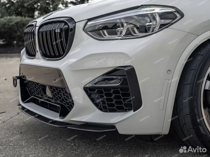 Сплиттер BMW X3M F97 X4M F98 дорест черный глянец