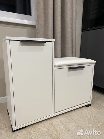 Обувница в прихожую /экокожа/белая