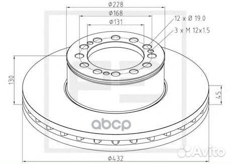 036.121-00A диск торм 432/131x45/130 12n-168-d