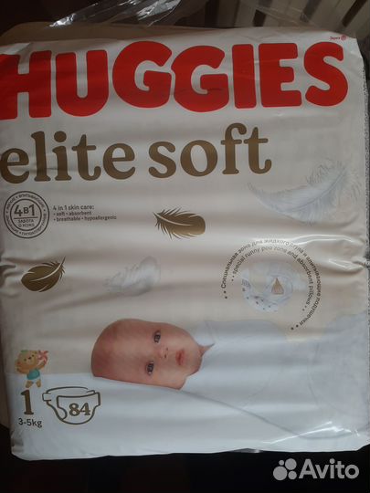 Подгузники Huggies размер 1 elite soft