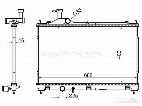 Радиатор mitsubishi outlander, mitsubishi outlander 13, mitsubishi outlander 13-22, mitsubishi outla