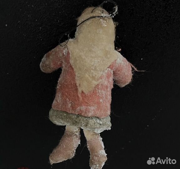 Ватная елочная игрушка советская девочка в тулупе