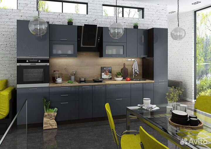 Новая модульная кухня Валерия-м антрацит глянец