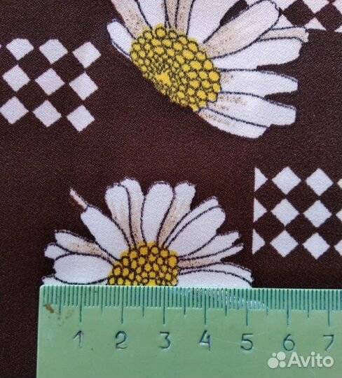 Винтажный шелк. Ромашки.240х117см. Ткань СССР