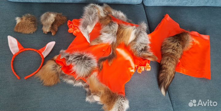 Костюм лисы с натуральным мехом рост 134