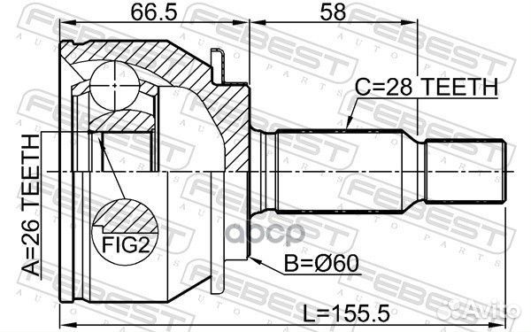 Шрус внешний перед прав/лев 0410NA4 Febest