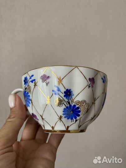 Чайная пара Лфз васильки, сахарница лфз васильки