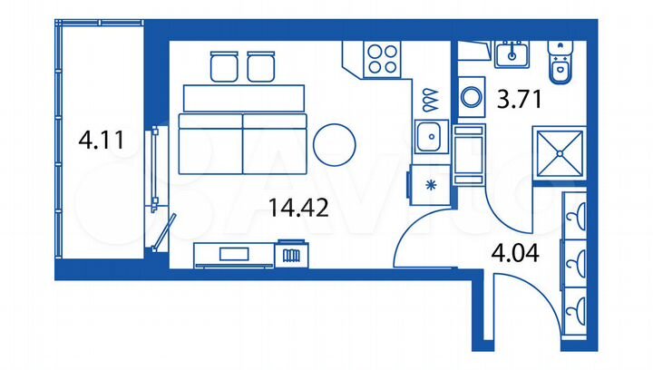 Квартира-студия, 24,2 м², 12/12 эт.