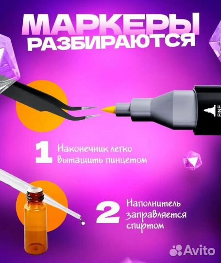 Маркеры для скетчинга двусторонние