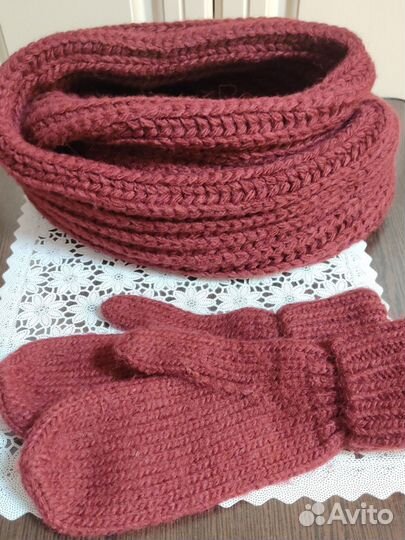 Комплект шапка, снуд и варежки