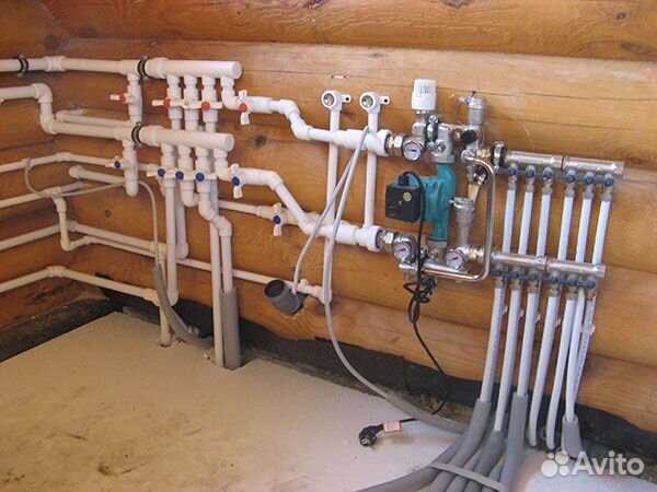 Отопление и водоснабжение в домах из сруба