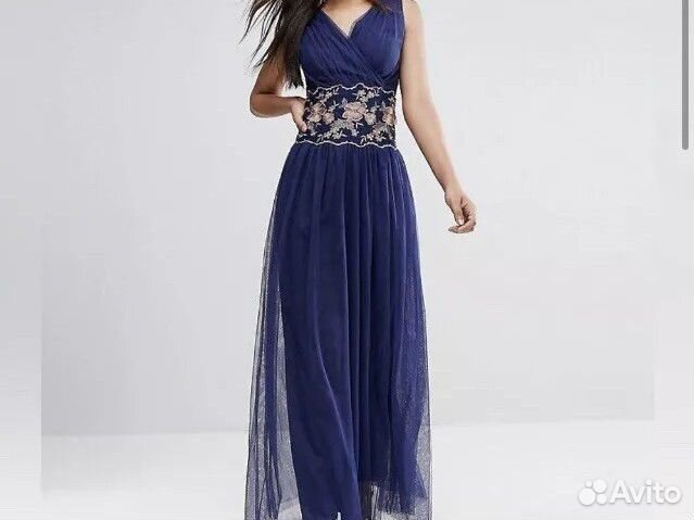 Вечернее макси платье фатин