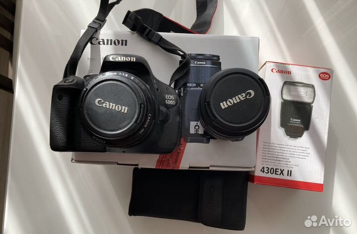 Зеркальный фотоаппарат canon 600d + аксессуары