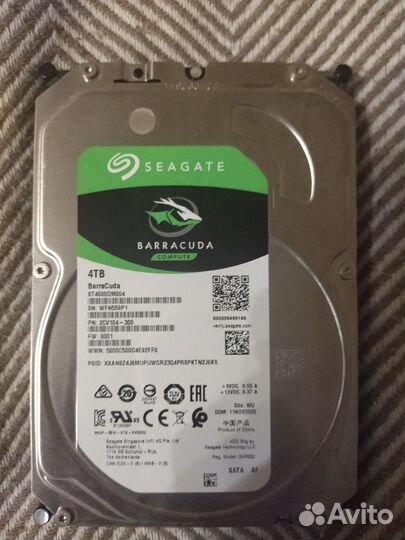 Жесткий диск Seagate Barracuda 4 tb