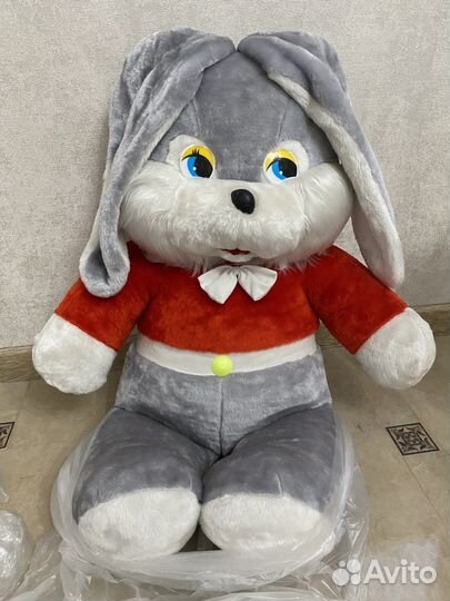 Игрушка зайка большая, мягкая