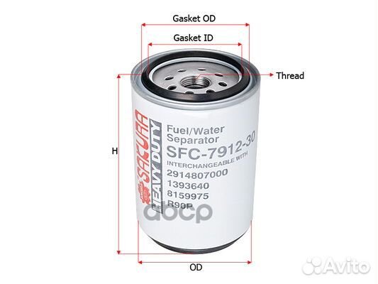 SFC791230SAK фильтр топливный сепар. 30мкр H1