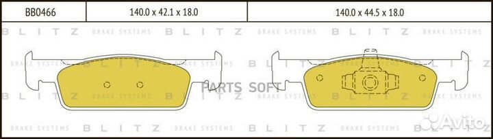 Blitz BB0466 Колодки тормозные дисковые перед