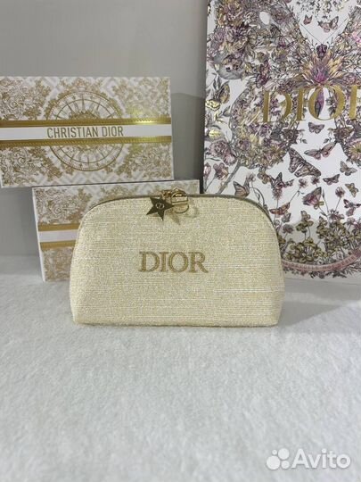 Косметичка Dior золотая